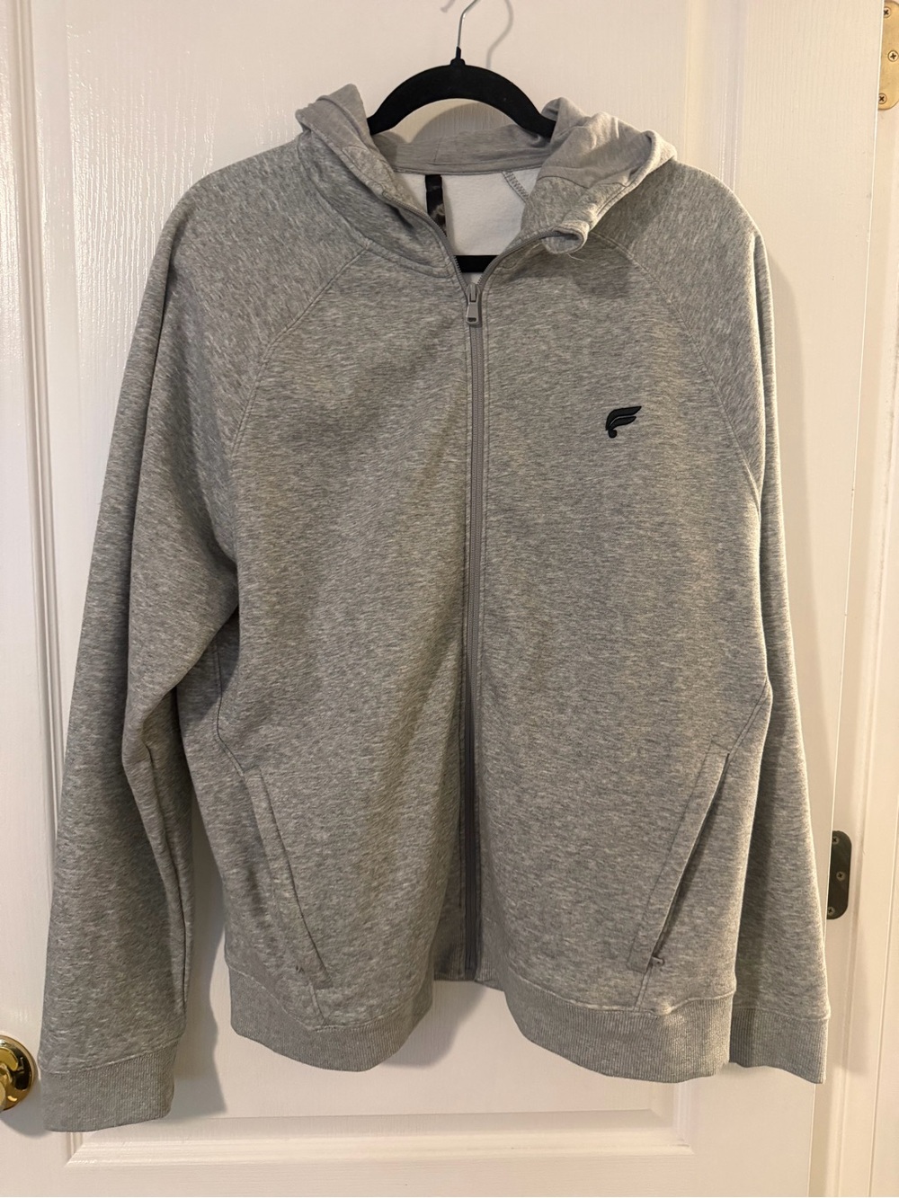 Fabletics Men’s Light Gray Full-Zip Hoodie Jacket